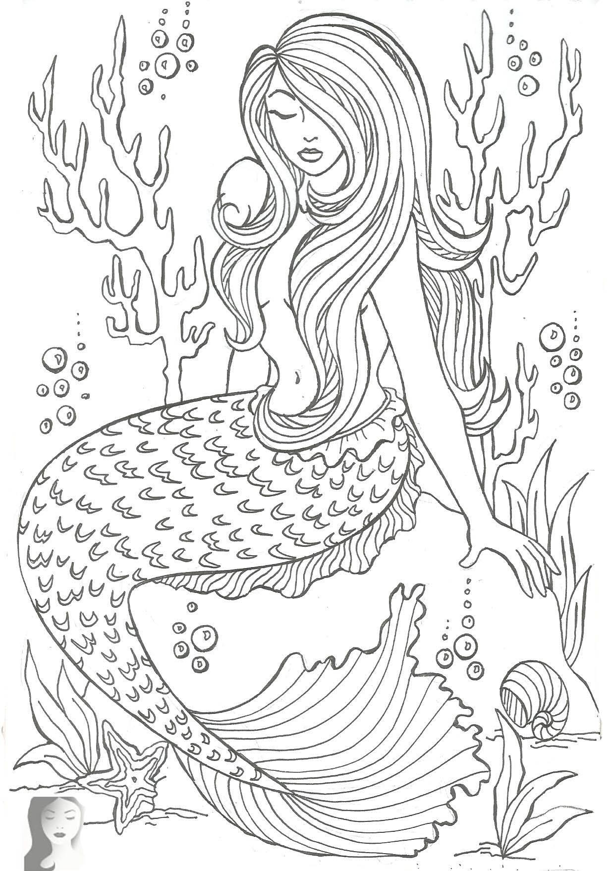 139+ Lovely Mermaid Coloring Pages Printable