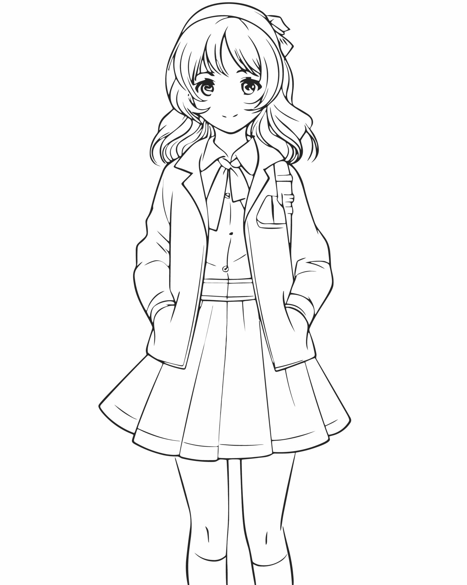 121+ Whimsical Anime Girl Coloring Pages Printable