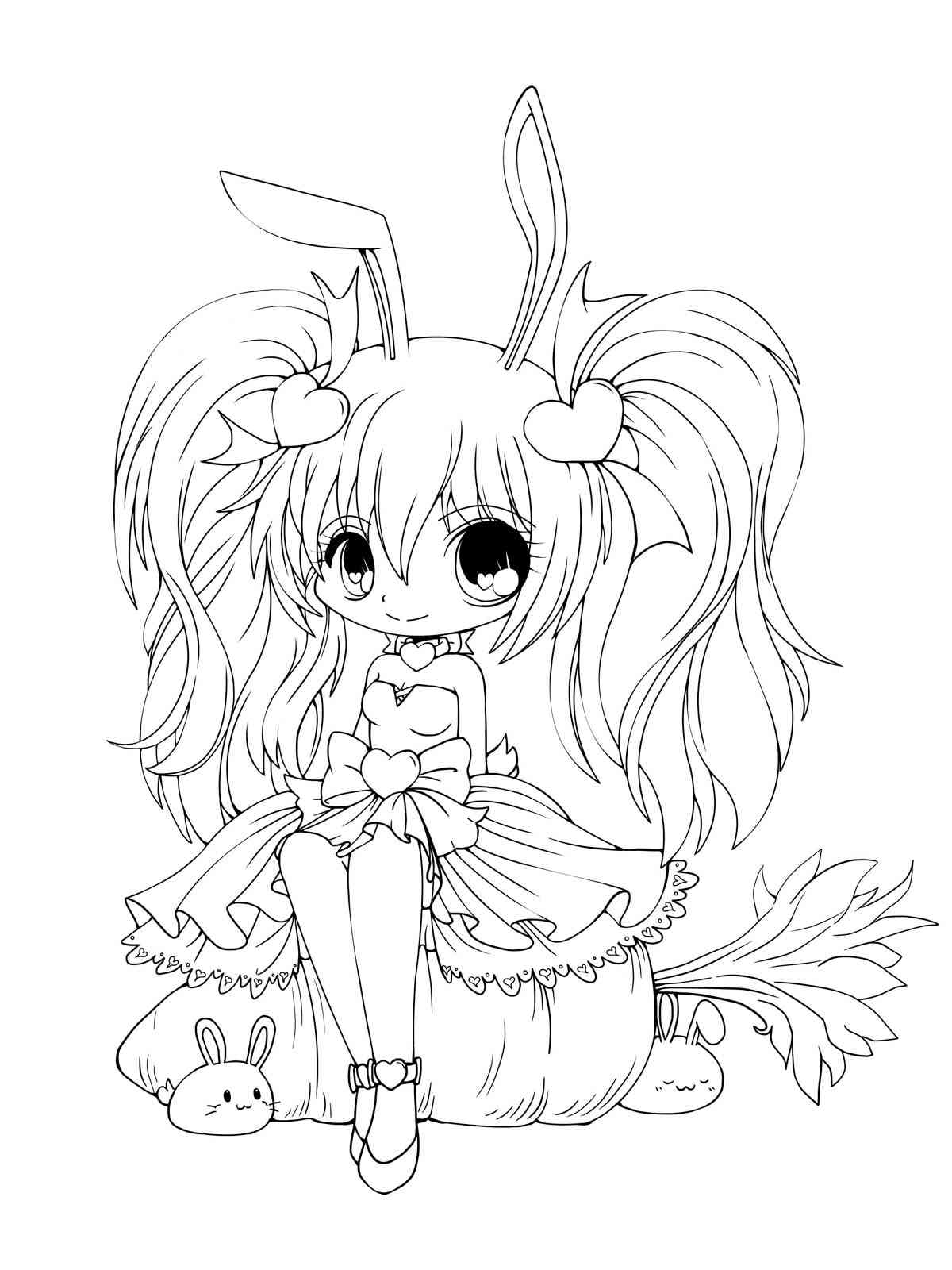 145+ Colorful Anime Girl Coloring Pages Printable