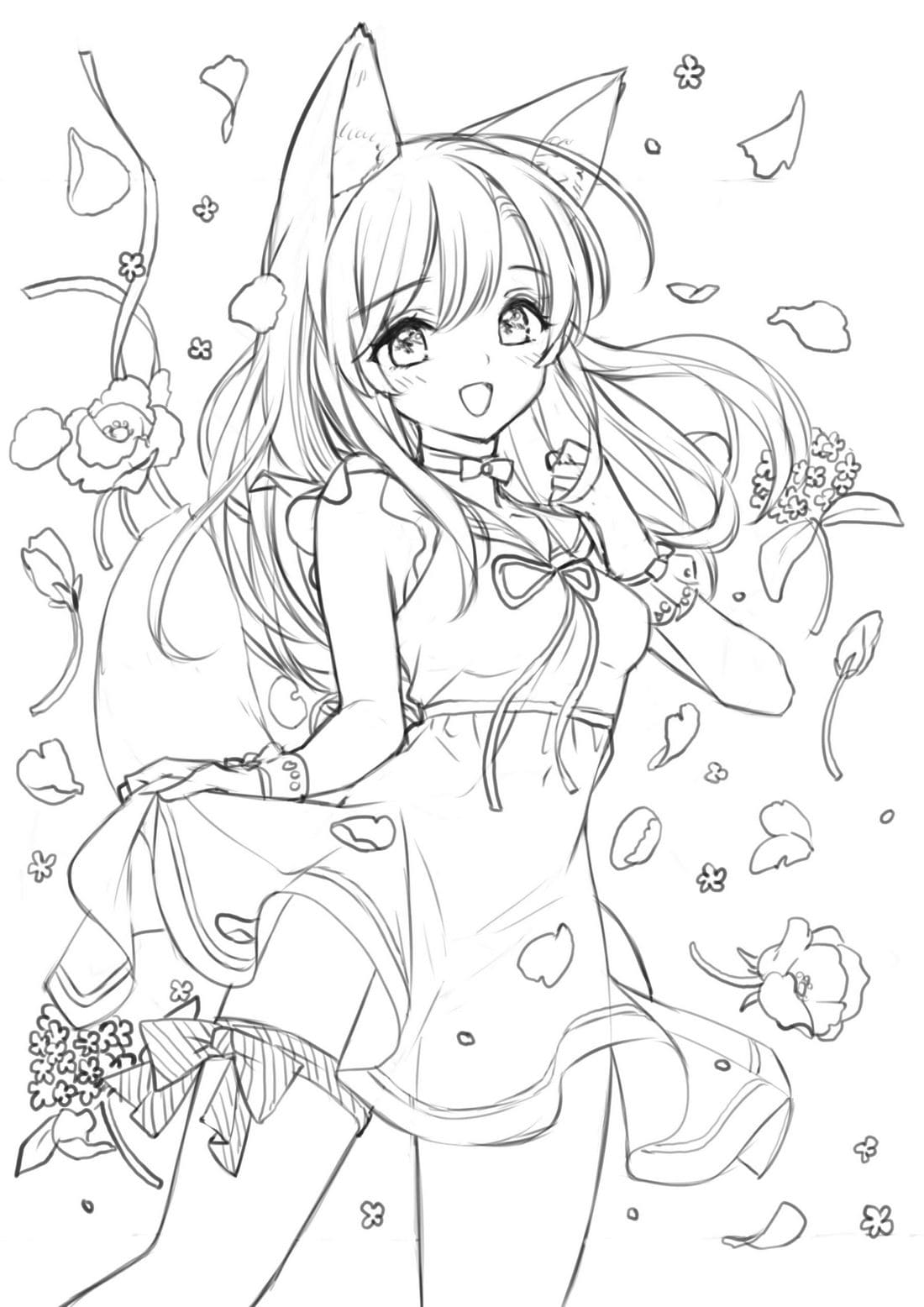 73+ Inspiring Anime Girl Coloring Pages Printable