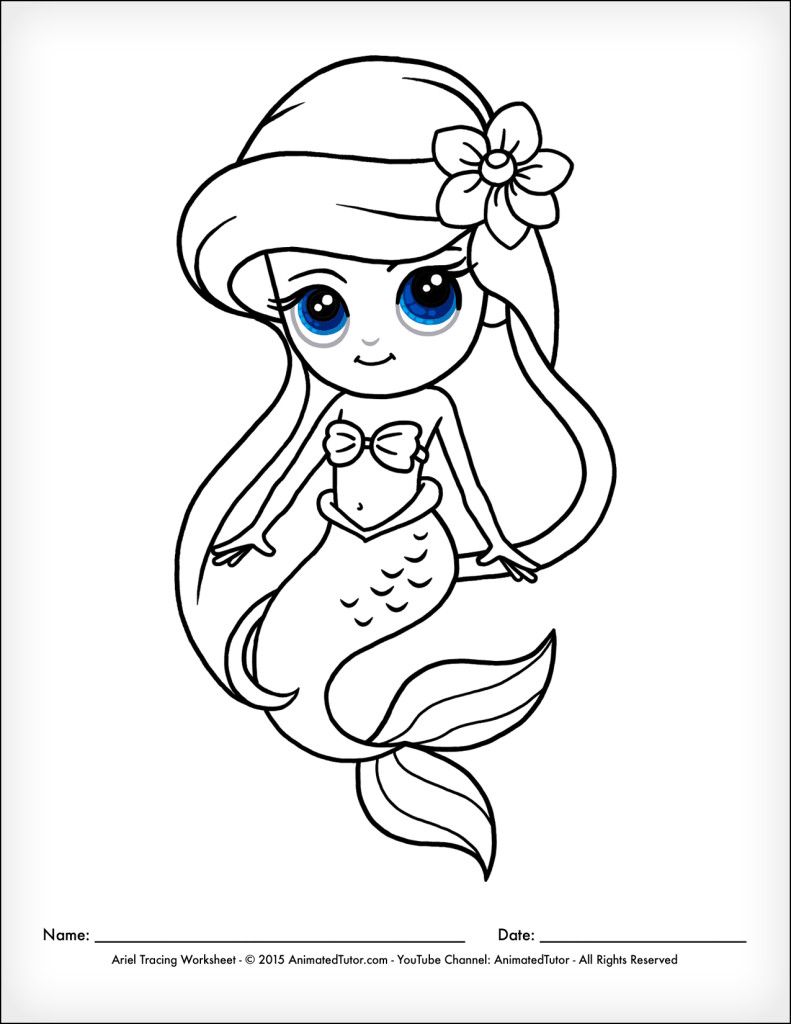 58+ Inspiring Mermaid Coloring Pages Printable