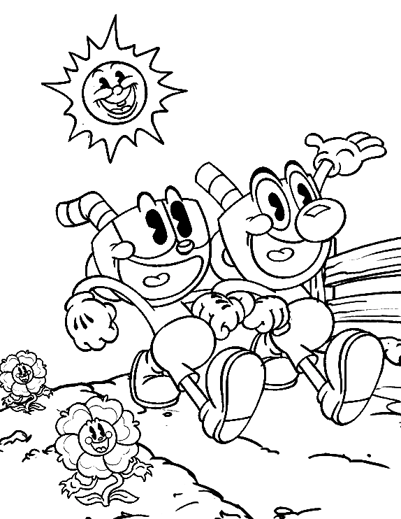 33+ Festive Cuphead Coloring Pages Printable