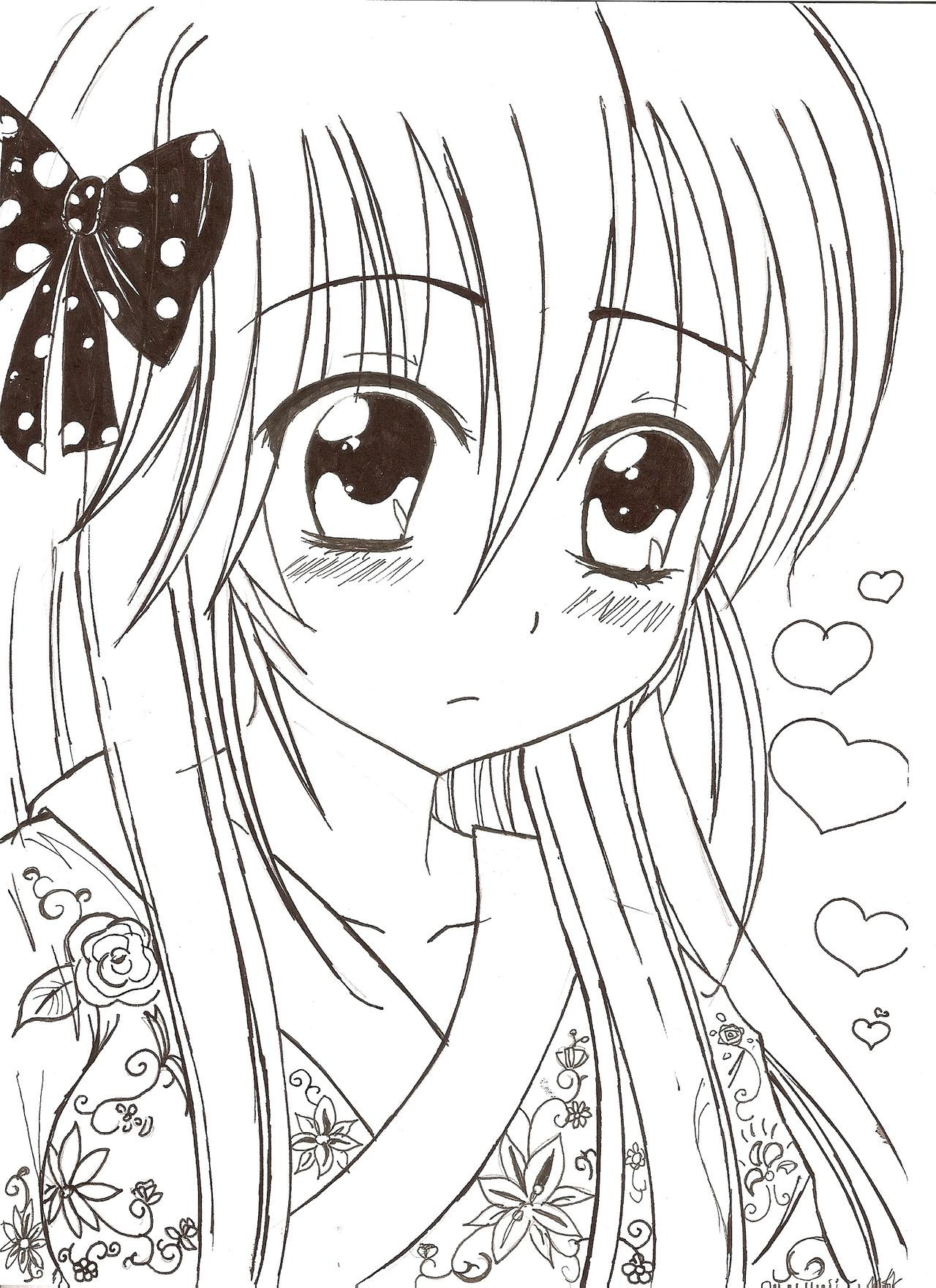 144+ Colorful Anime Girl Coloring Pages Printable