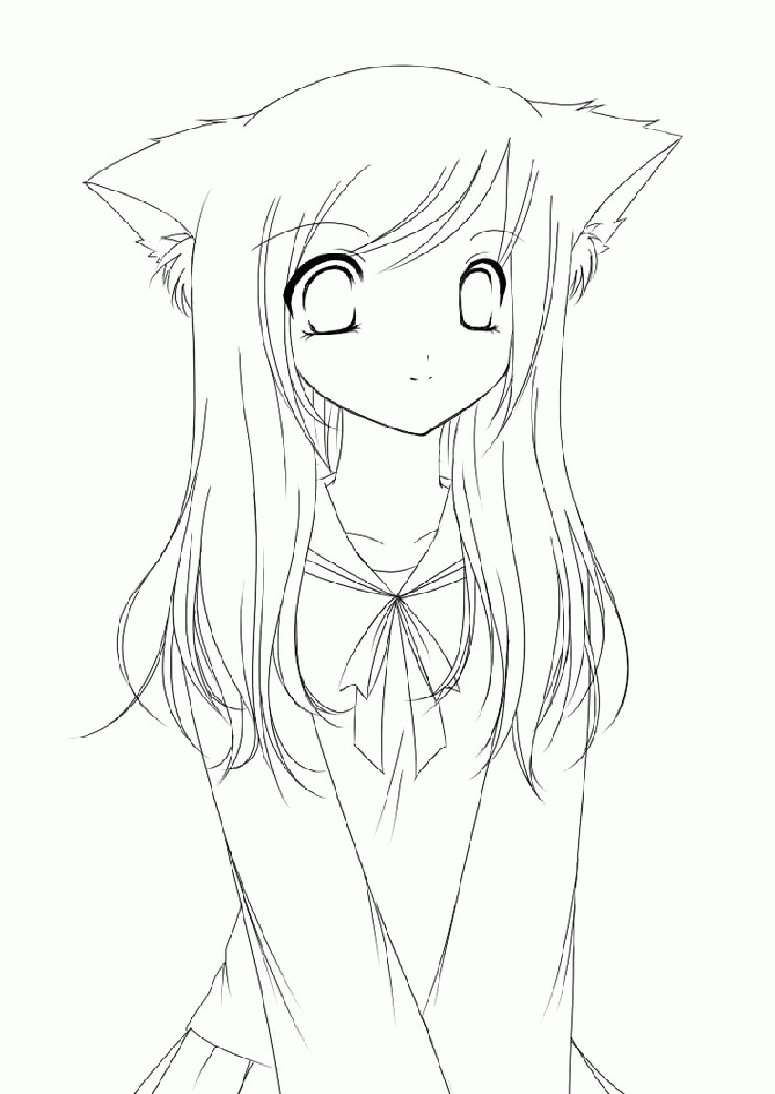 92+ Cheerful Anime Girl Coloring Pages Printable