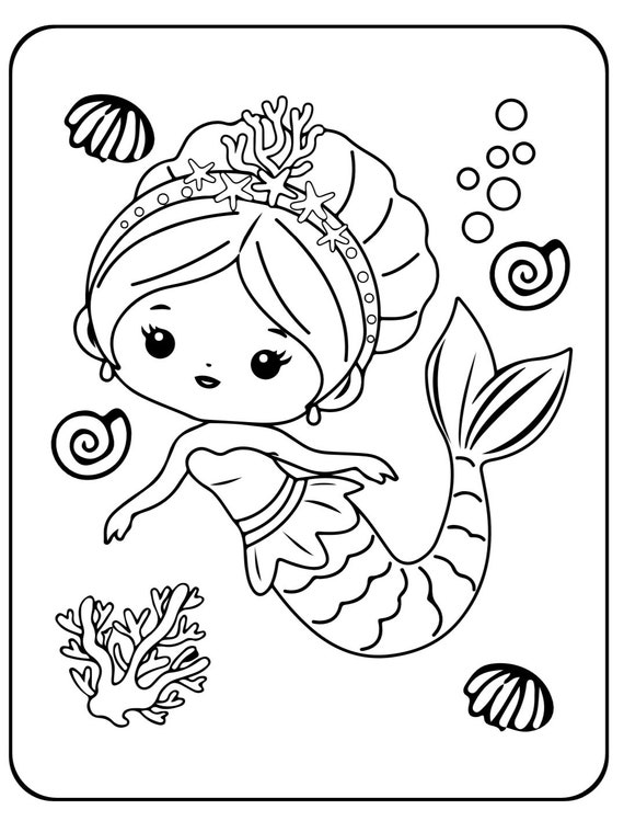 117+ Delightful Mermaid Coloring Pages Printable