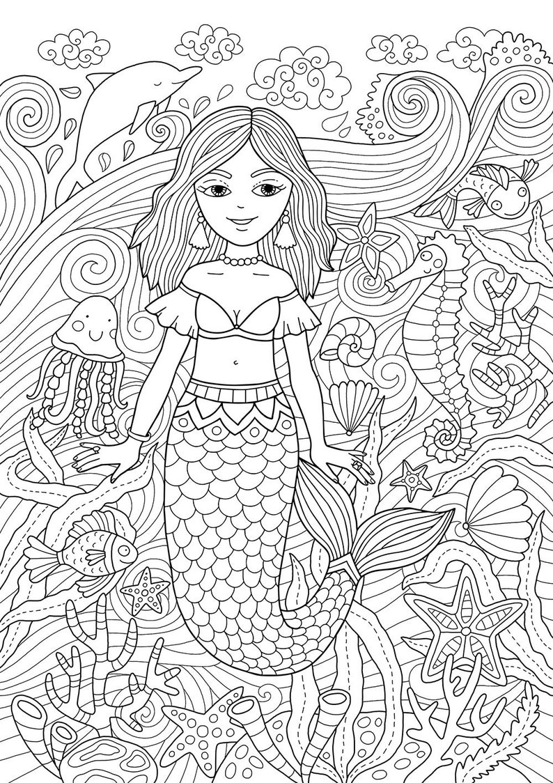 133+ Brightening Mermaid Coloring Pages Printable