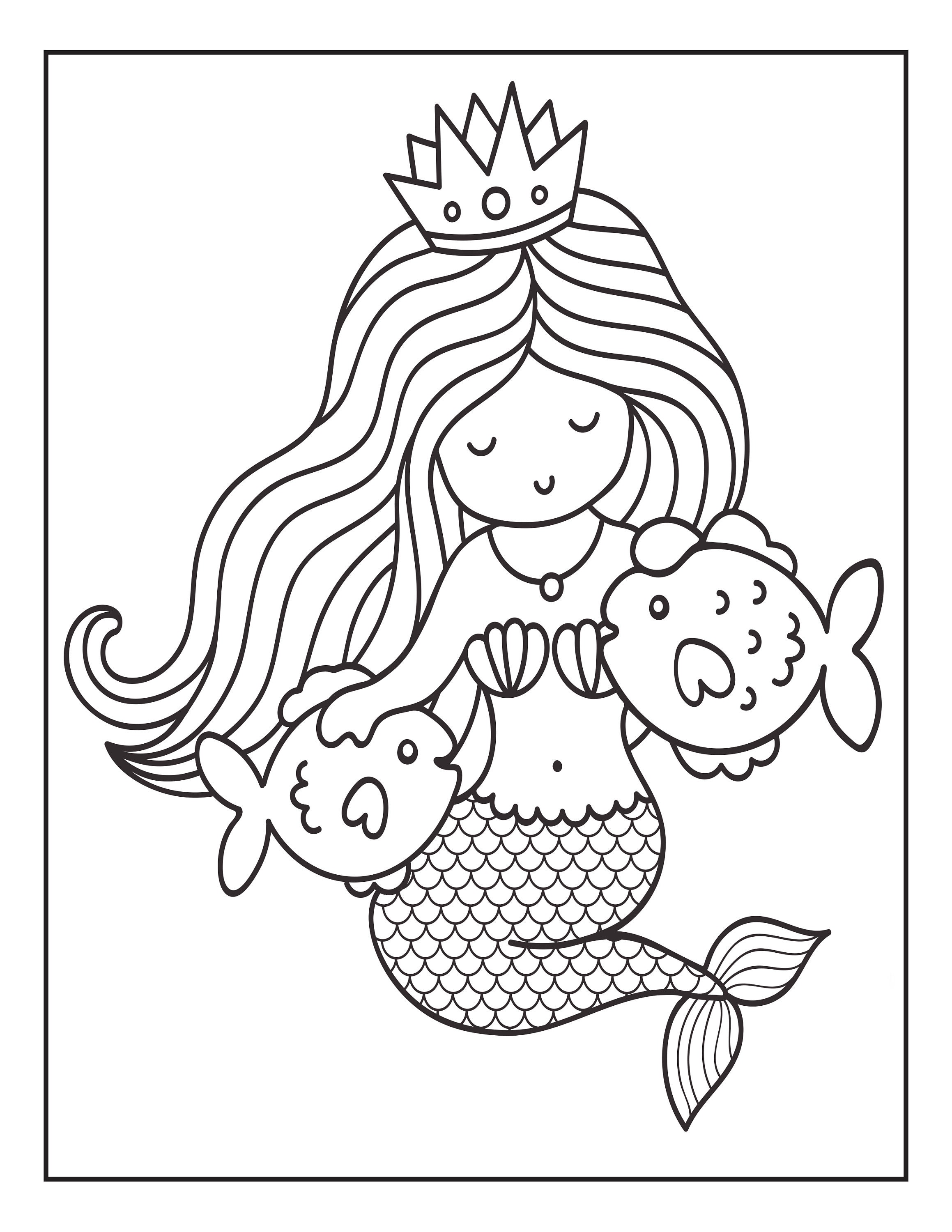 77+ Brightening Mermaid Coloring Pages Printable