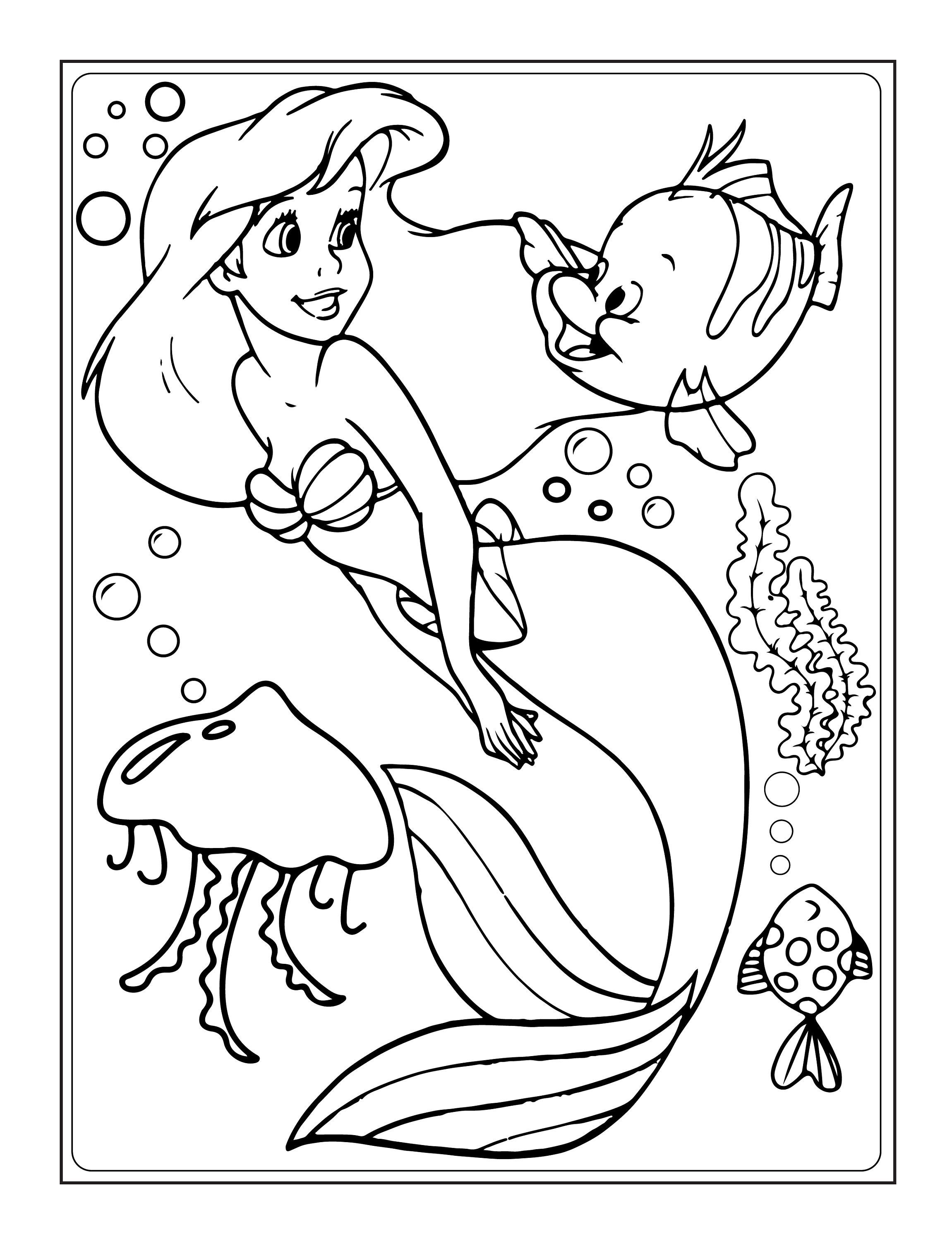 104+ Unique Mermaid Coloring Pages Printable