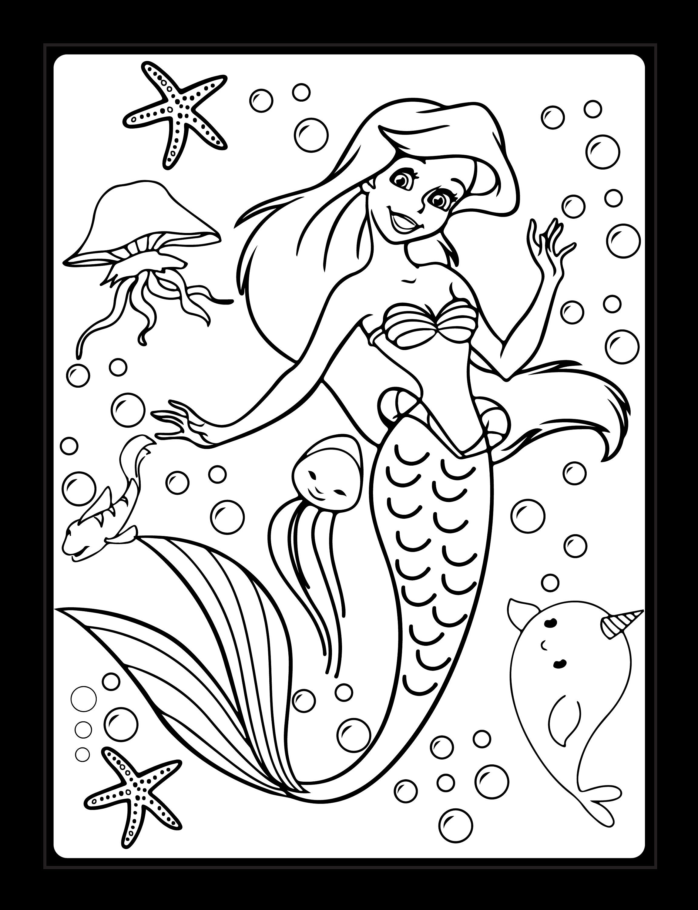 84+ Imaginative Mermaid Coloring Pages Printable