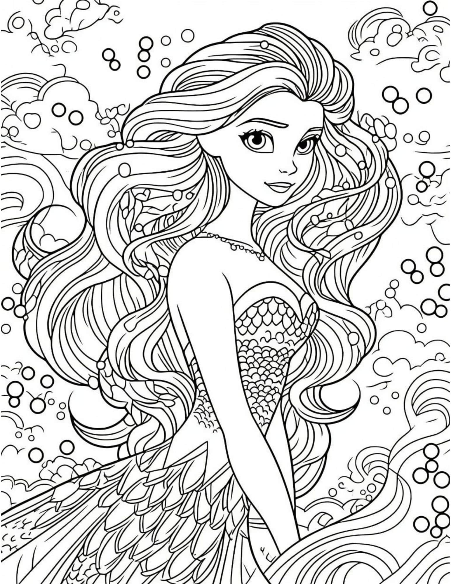 144+ Fun Mermaid Coloring Pages Printable