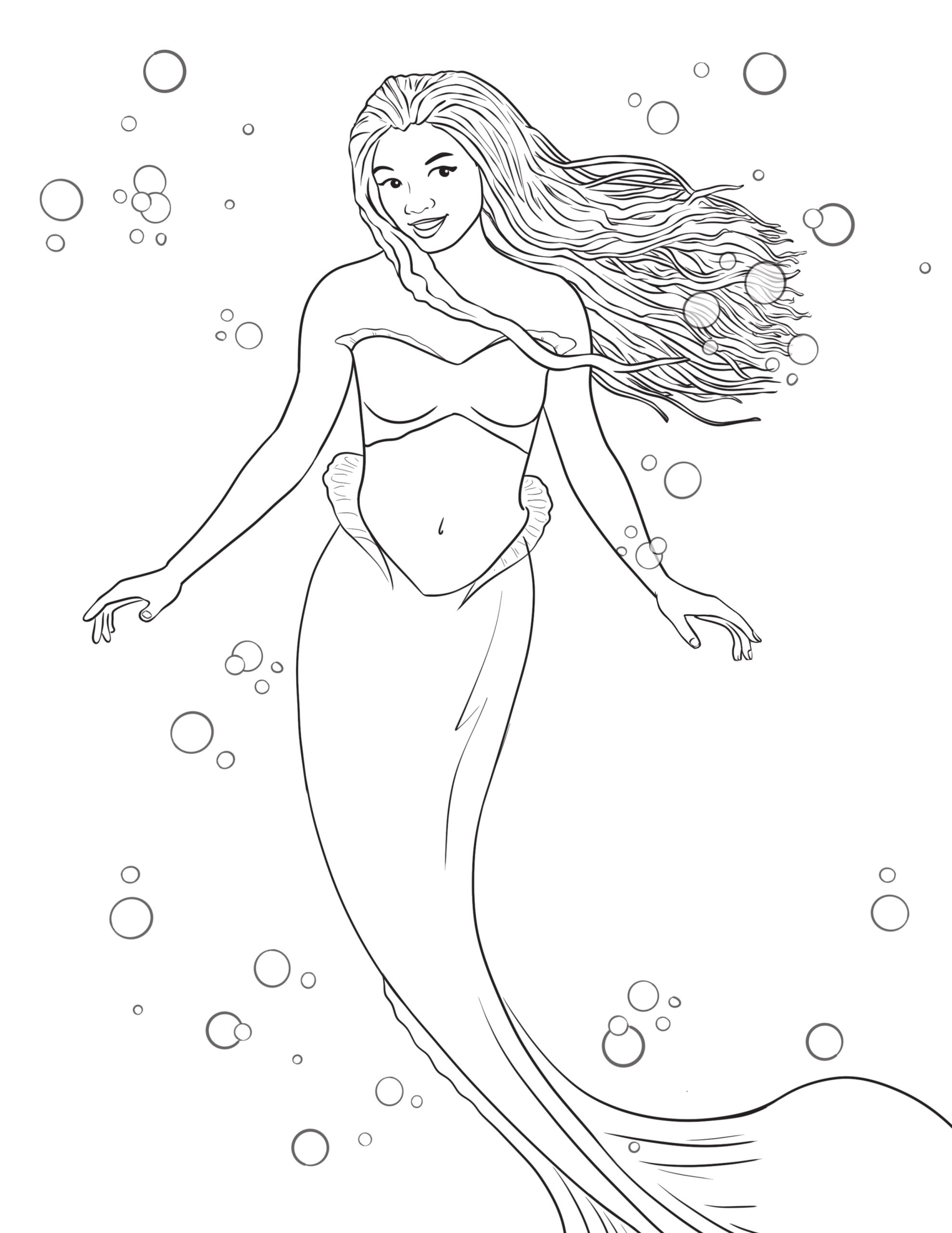 156+ Cute Mermaid Coloring Pages Printable