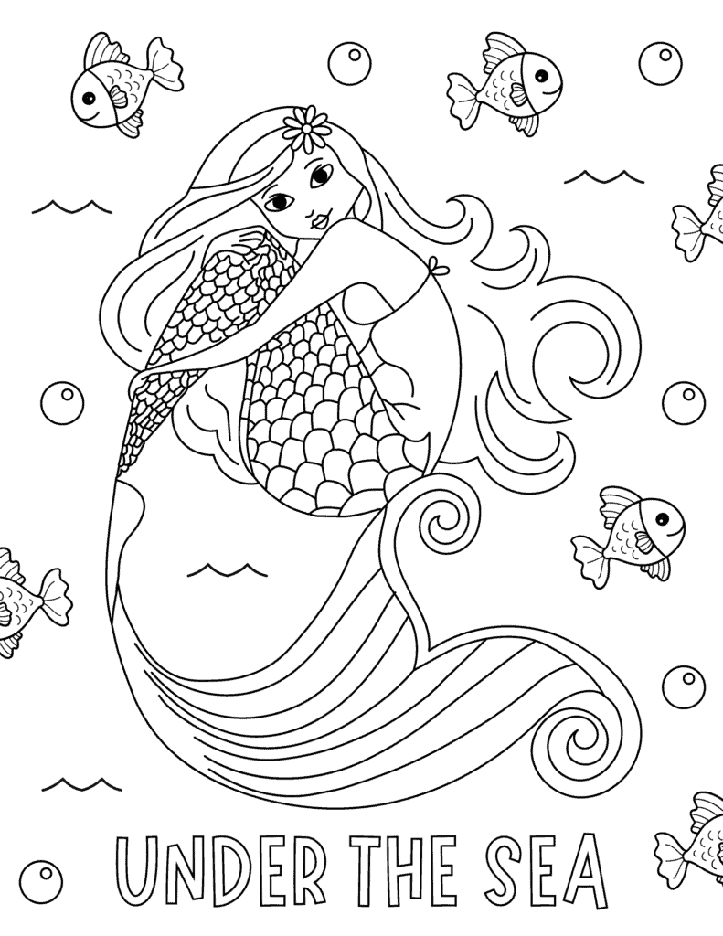 138+ Inspiring Mermaid Coloring Pages Printable