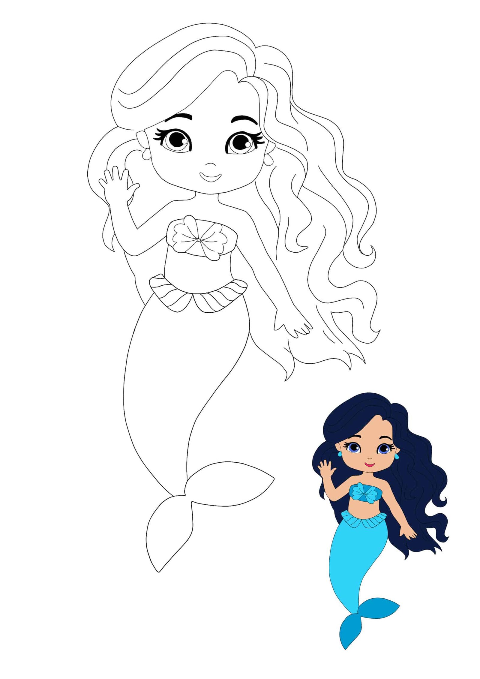 110+ Artistic Mermaid Coloring Pages Printable