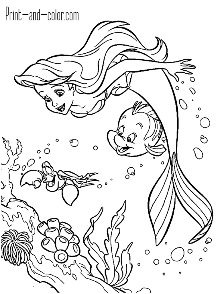 59+ Cute Mermaid Coloring Pages Printable