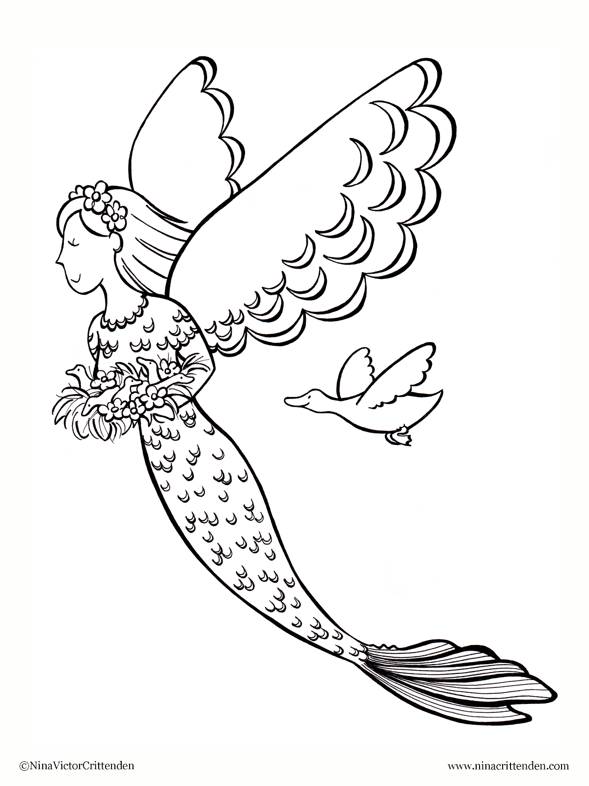 177+ Magical Mermaid Coloring Pages Printable