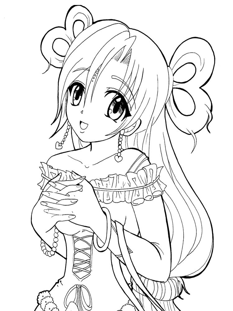 97+ Cute Anime Girl Coloring Pages Printable