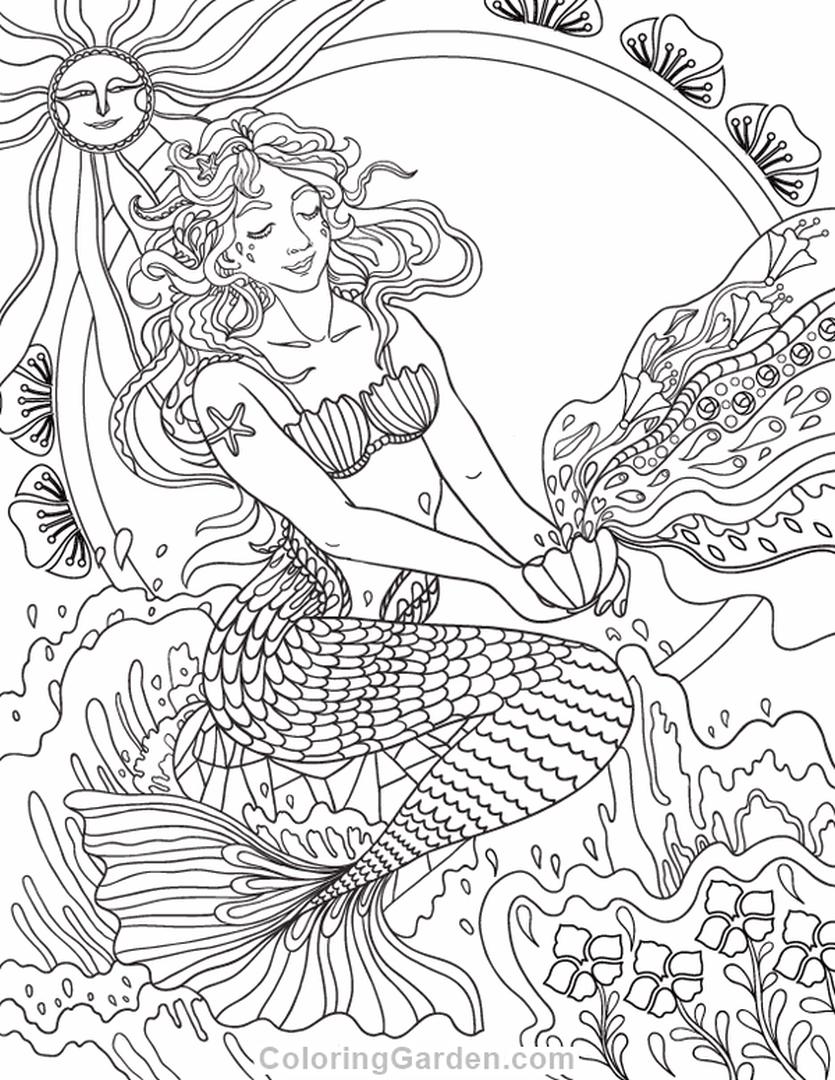 138+ Magical Mermaid Coloring Pages Printable