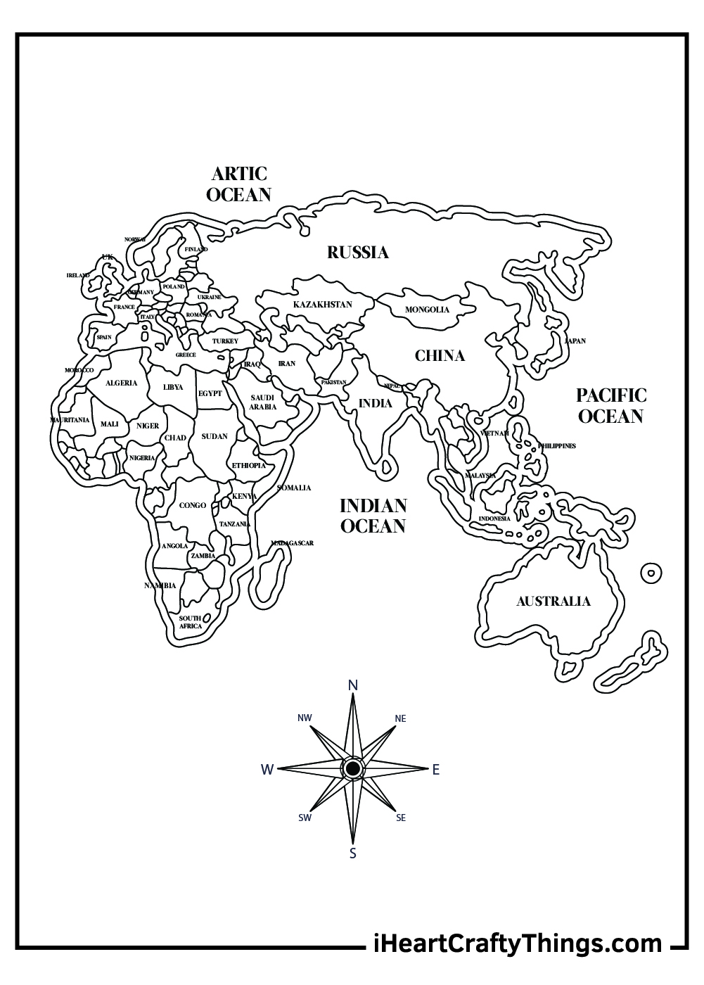 64+ Vibrant Countries Coloring Pages Printable