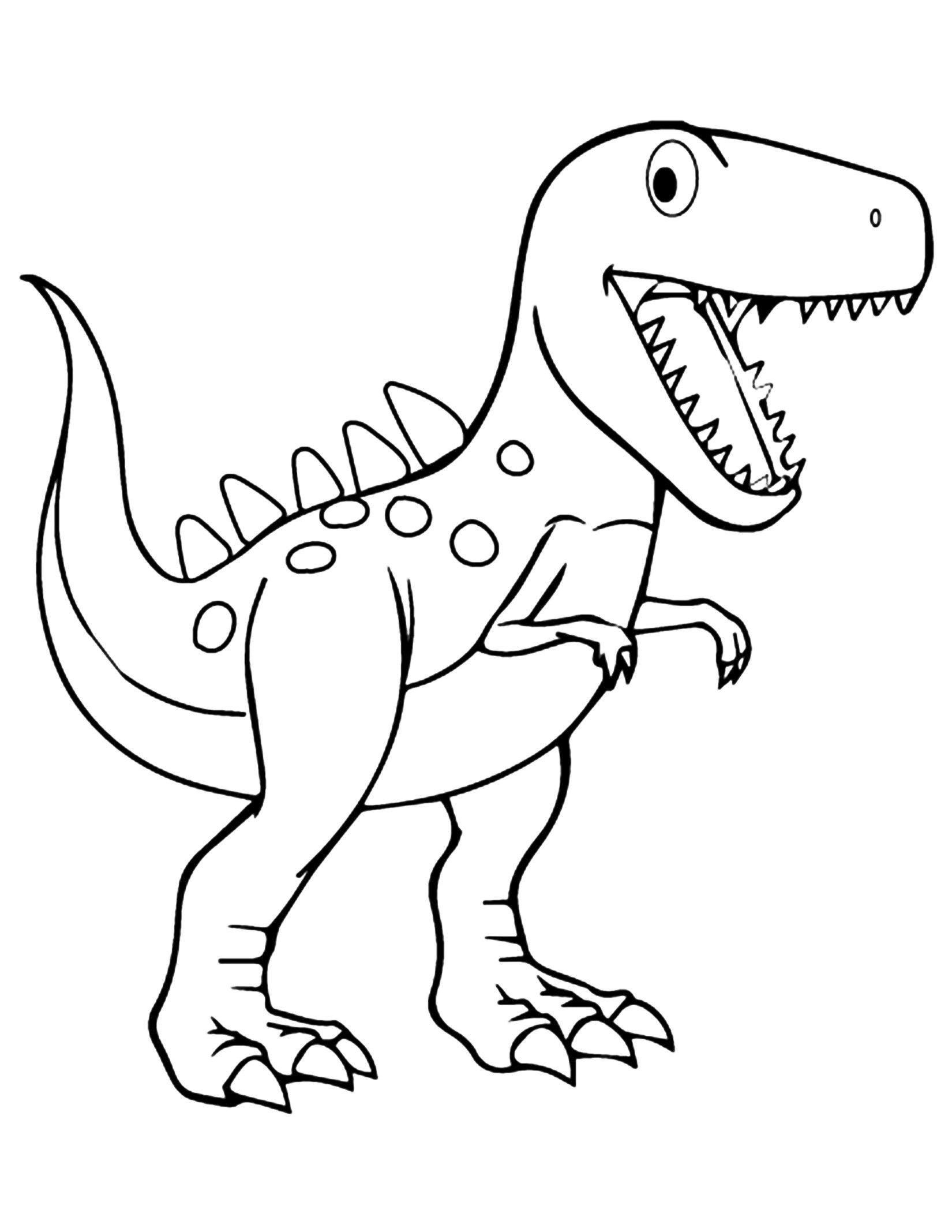 36+ Simple Dinosaur Coloring Pages Archives