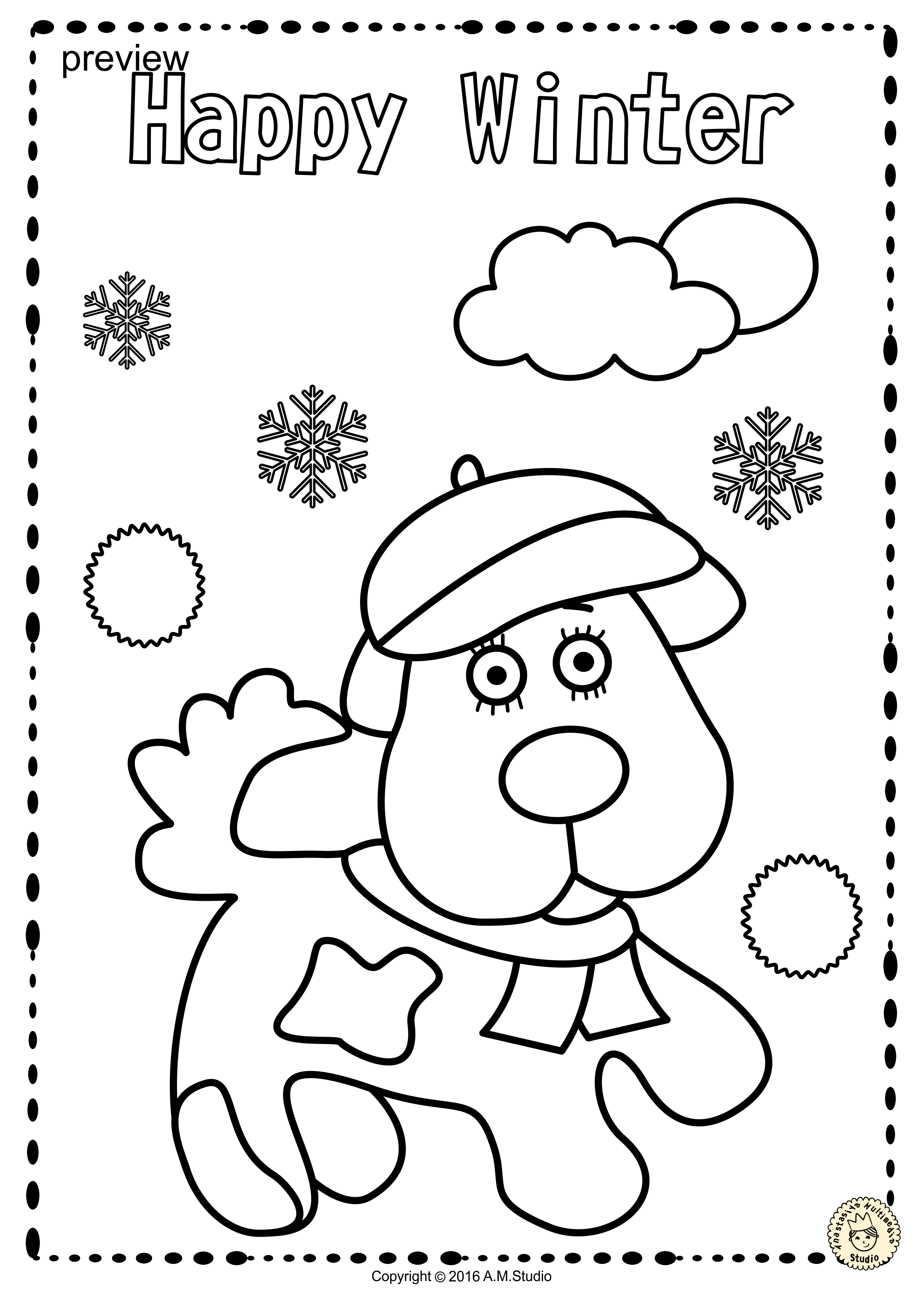 179+ Delightful Winter Activity Coloring Pages Printable