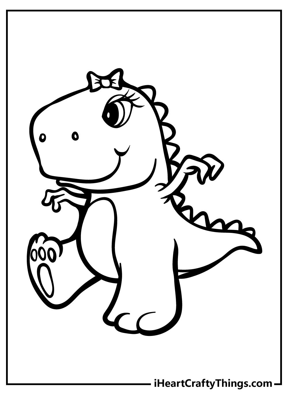 37+ Cute Dinosaur Coloring Pages Easy Kids