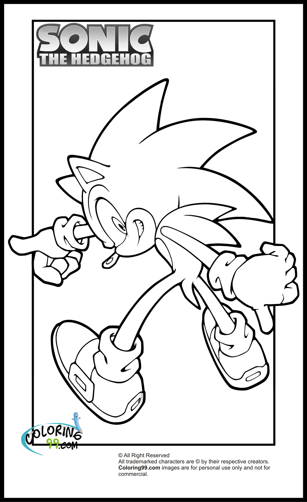 13+ Colorful Sonic Coloring Pages Printable