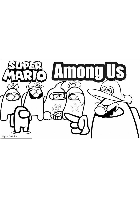 15+ Realistic Mario Among Us Coloring Pages Printable