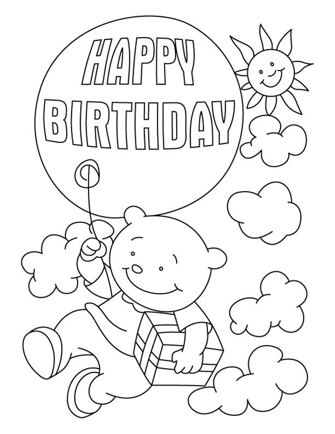 16+ Detailed Say Happy Birthday Coloring Pages Printable