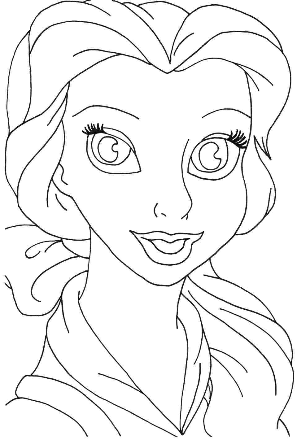 16+ Top Princess Face Coloring Pages Printable