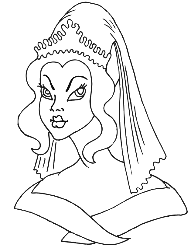 17+ Cheerful Princess Face Coloring Pages Printable