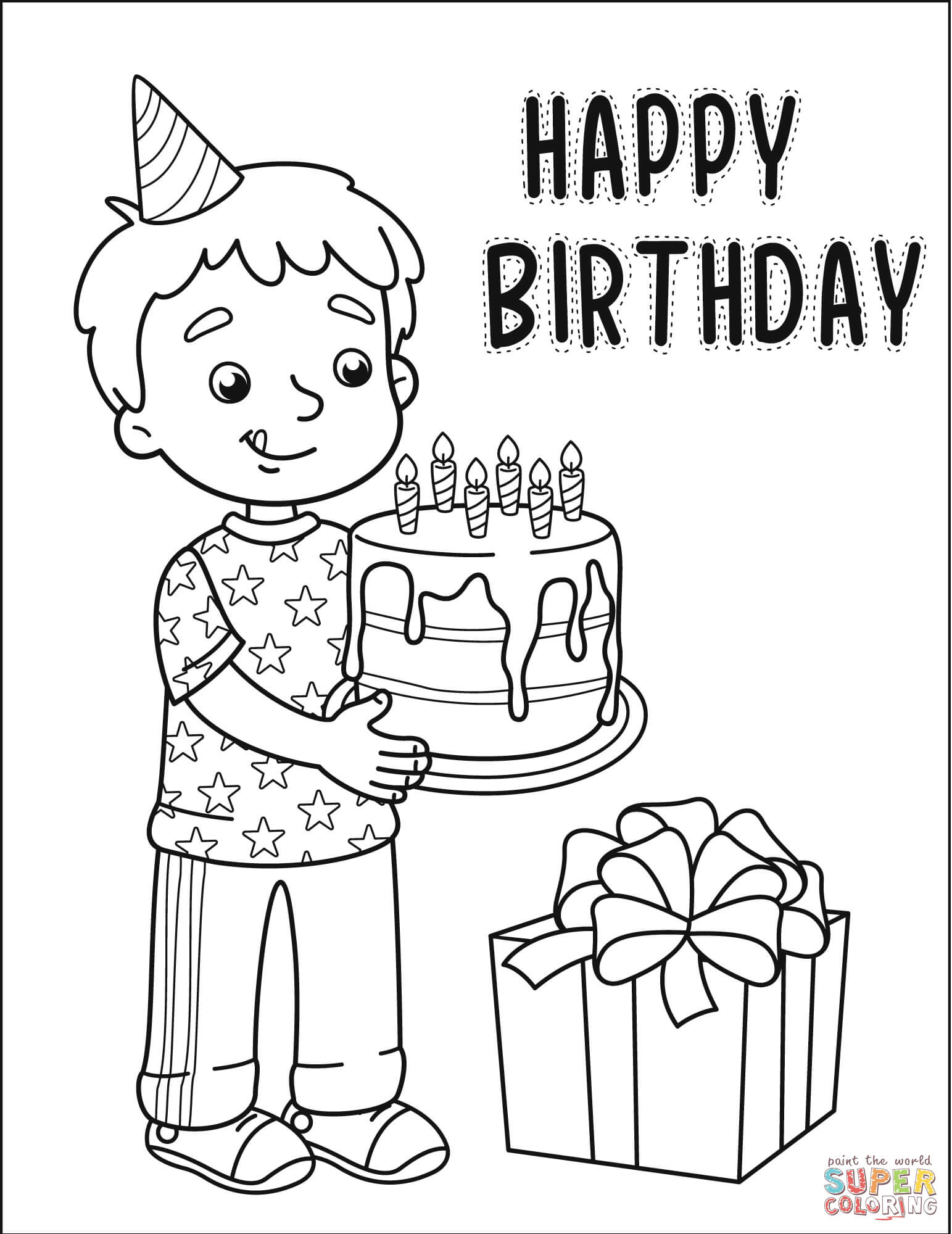 19+ Realistic Say Happy Birthday Coloring Pages Printable