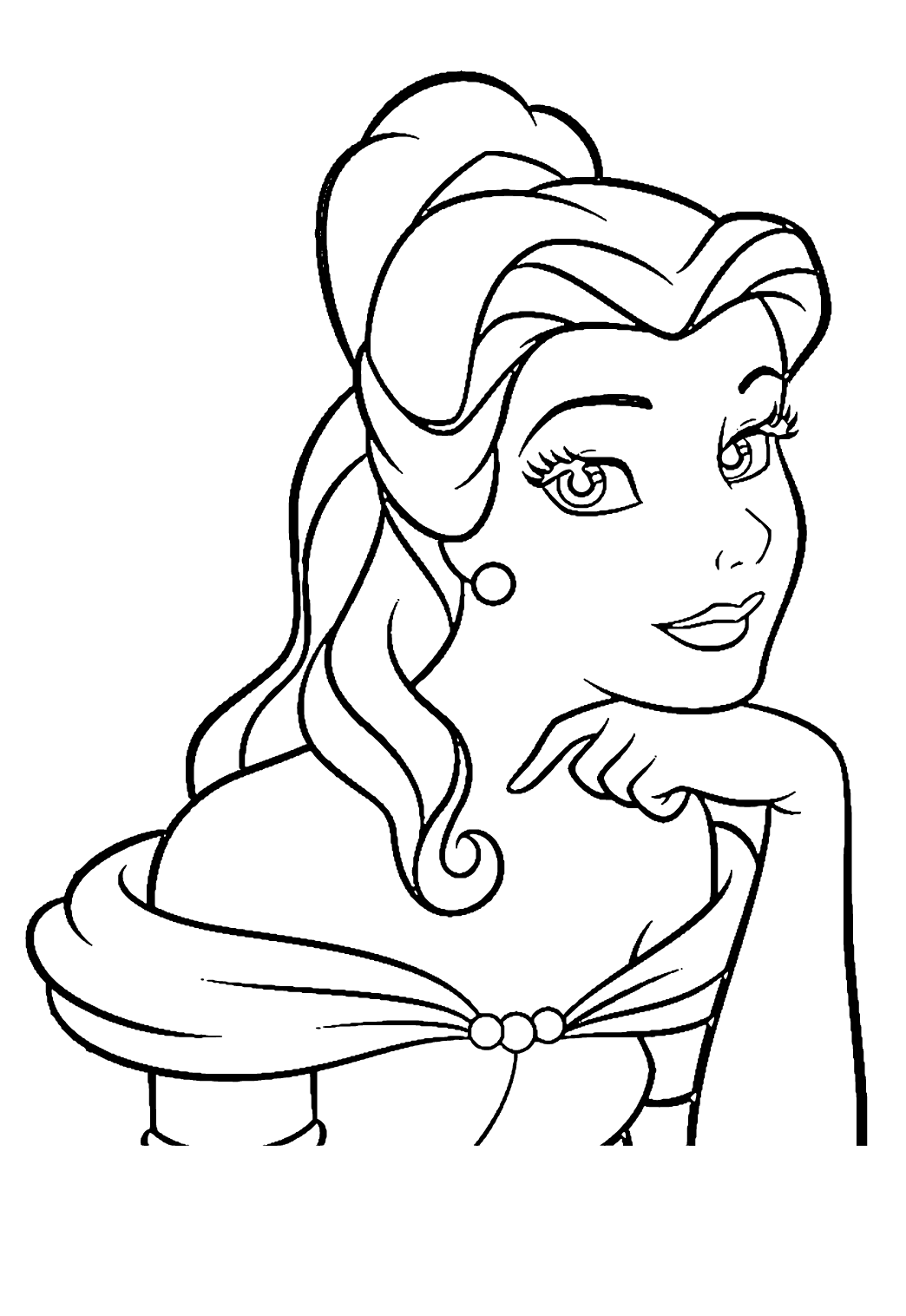 2+ Trendy Princess Face Coloring Pages Printable