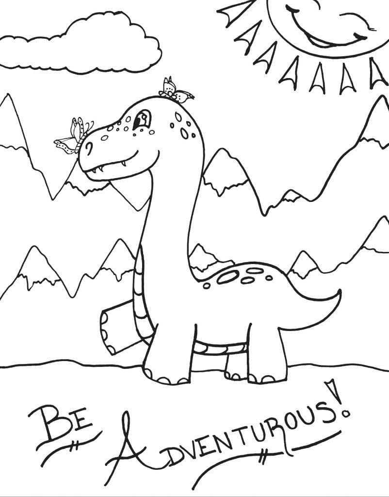 40+ Colorful Dinosaur Coloring Pages Simple