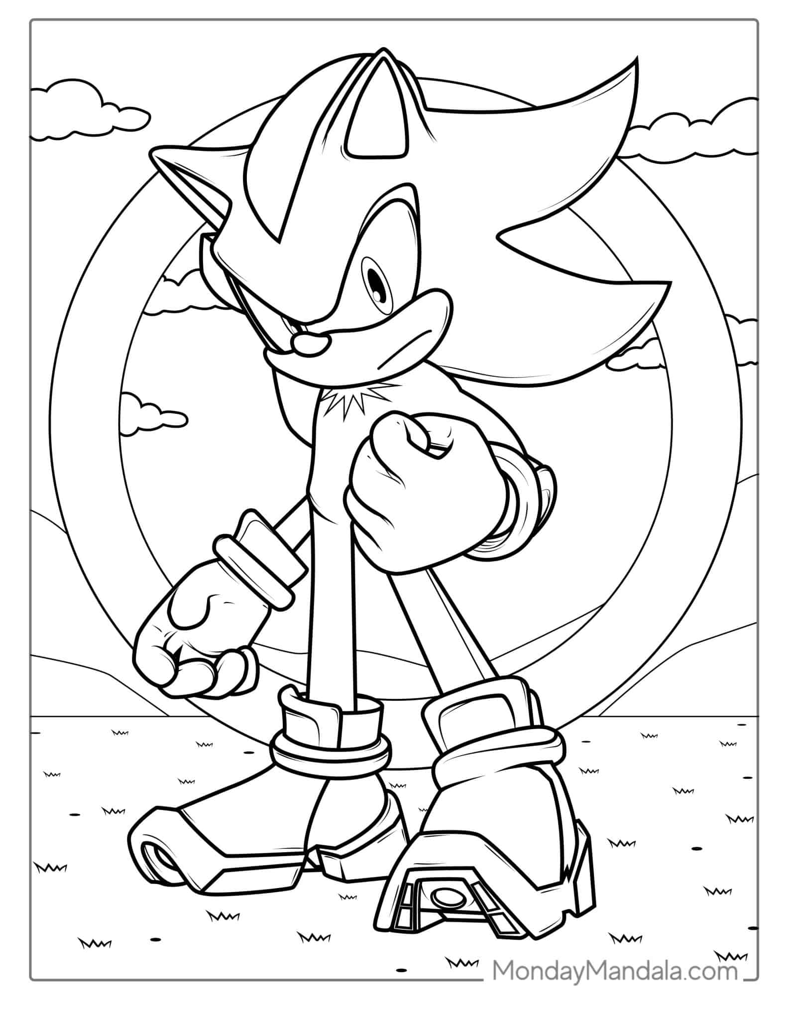 21+ Happy Sonic Coloring Pages Printable