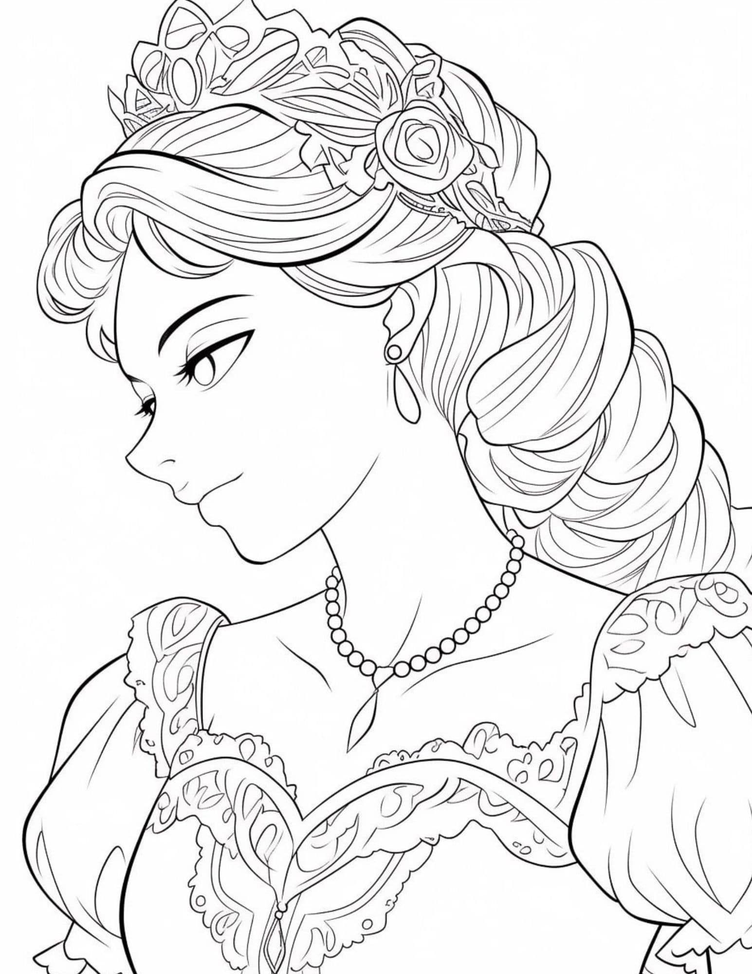 23+ Lovely Princess Face Coloring Pages Printable