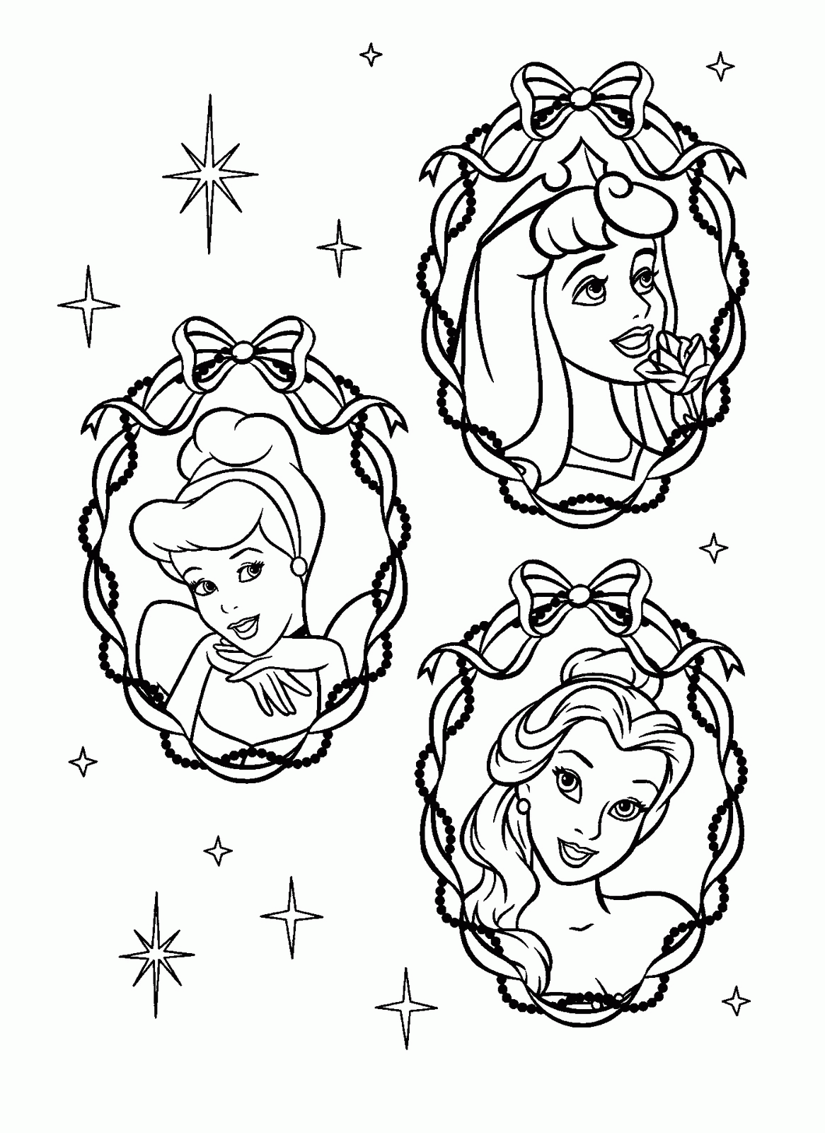 25+ Inspiring Princess Face Coloring Pages Printable