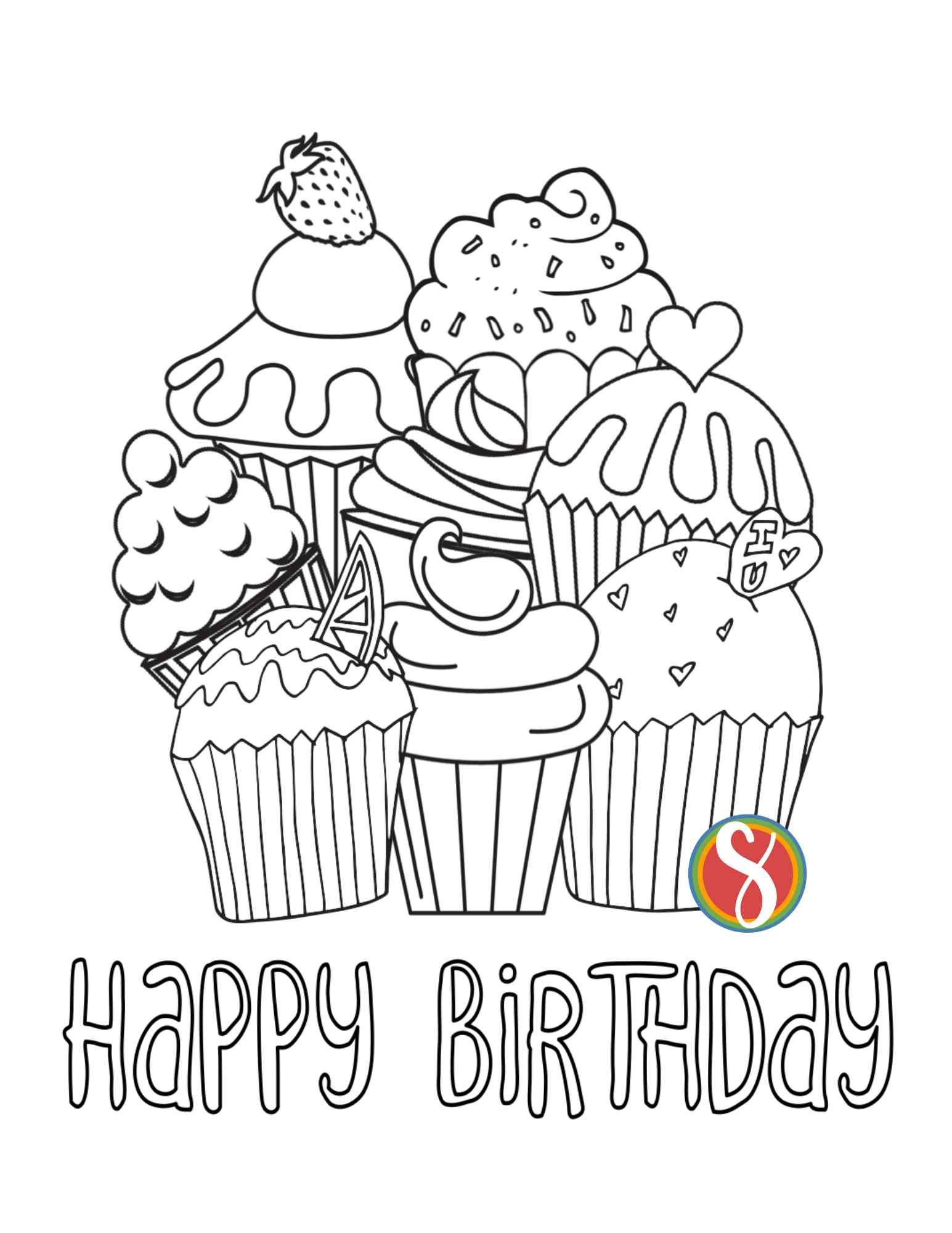 27+ Interactive Say Happy Birthday Coloring Pages Printable