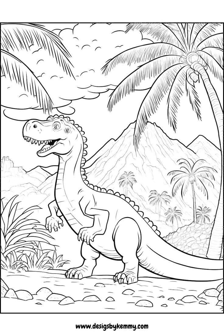 44+ Amazing Dinosaur Coloring Pages Aesthetic