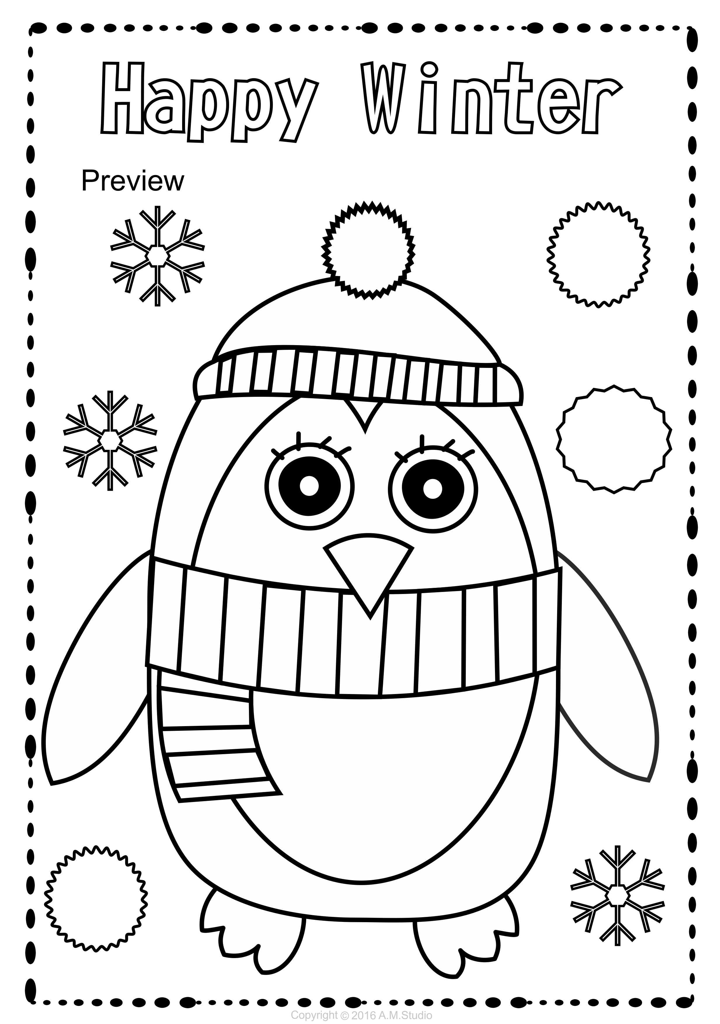 125+ Inspiring Winter Activity Coloring Pages Printable