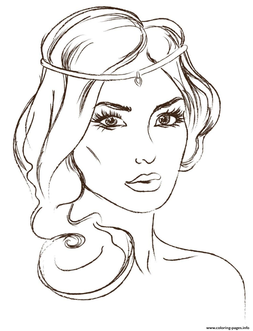 33+ Top Princess Face Coloring Pages Printable