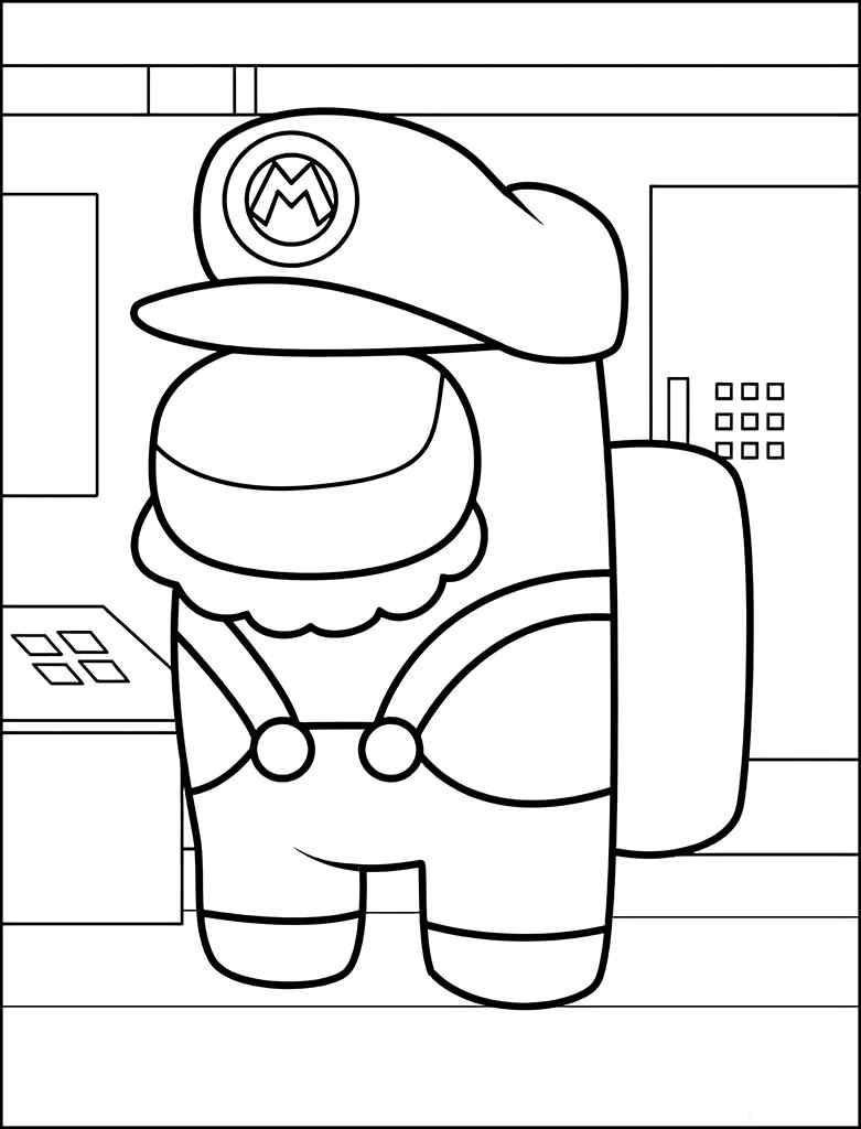 33+ Whimsical Mario Among Us Coloring Pages Printable