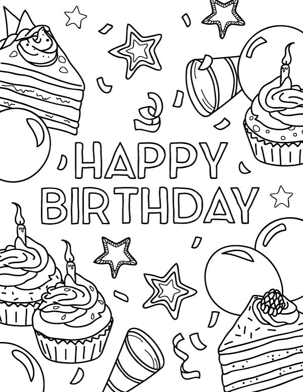 34+ Amazing Say Happy Birthday Coloring Pages Printable