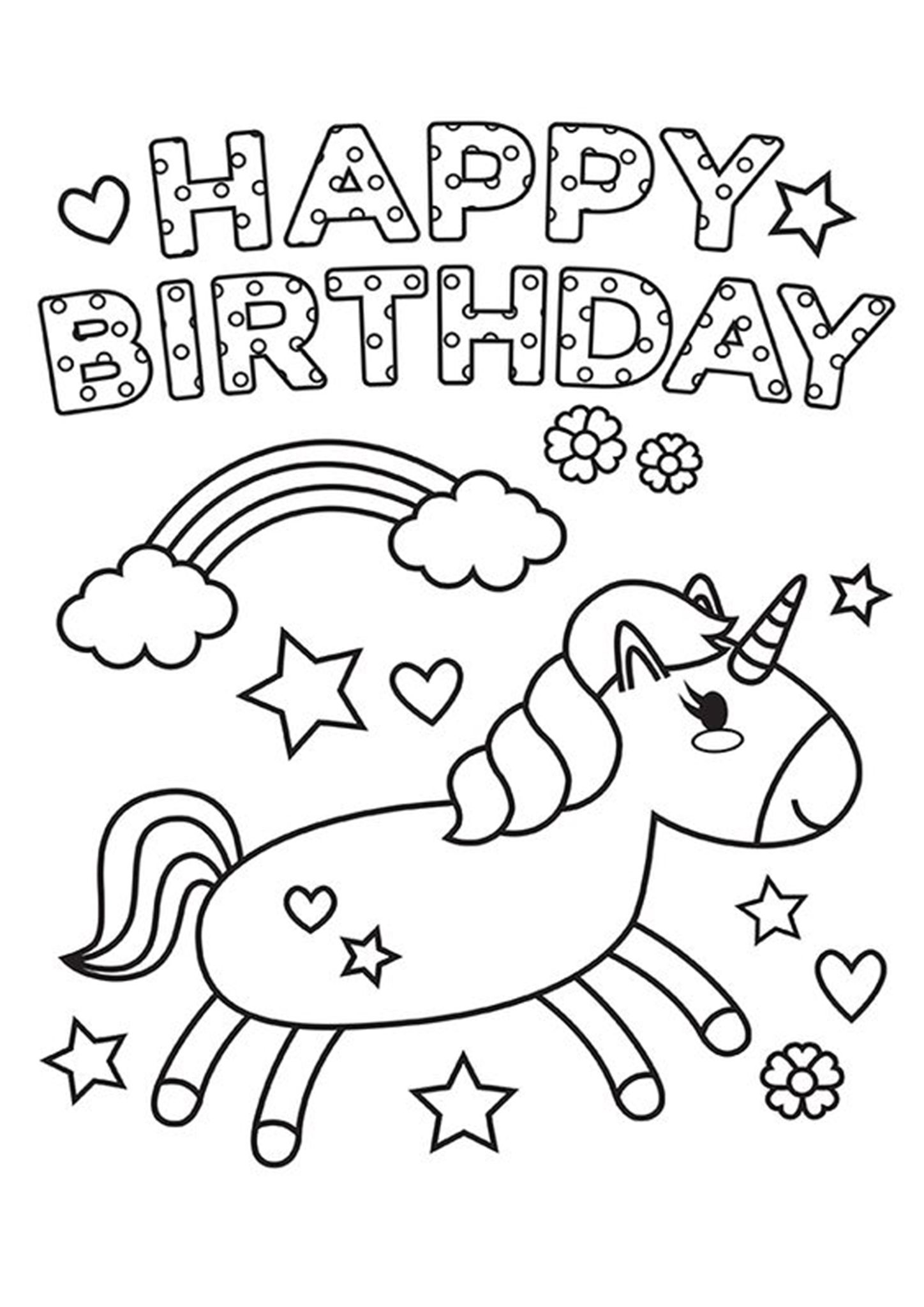 34+ Interactive Say Happy Birthday Coloring Pages Printable