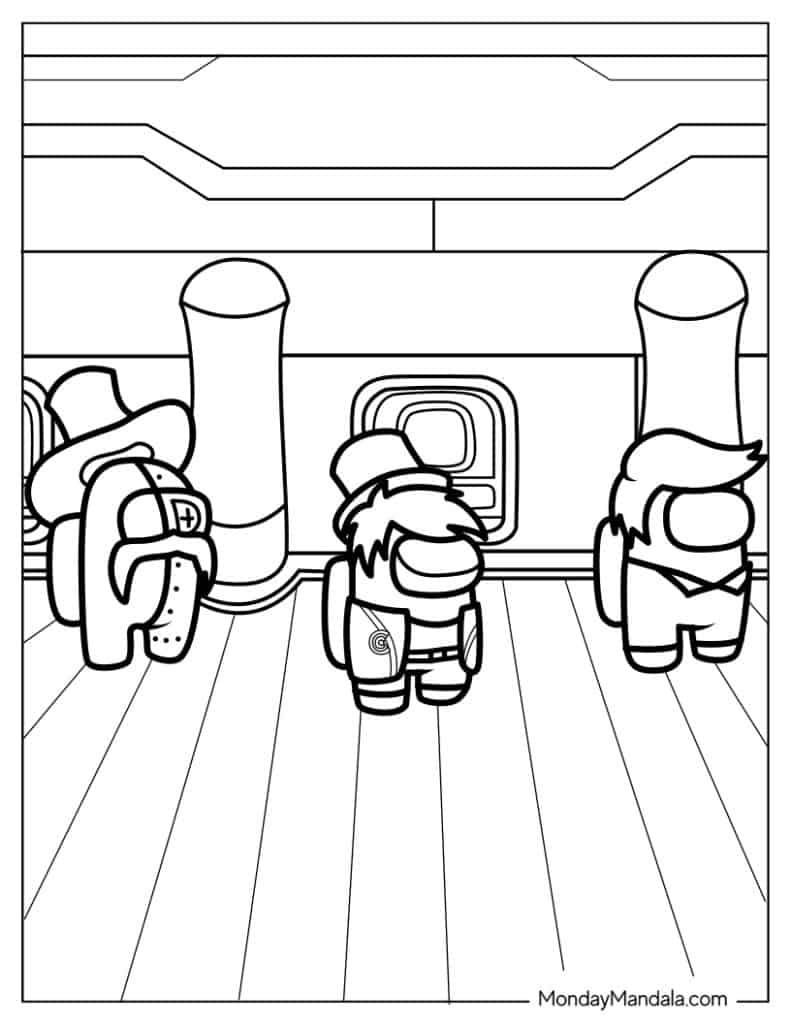 35+ Happy Mario Among Us Coloring Pages Printable