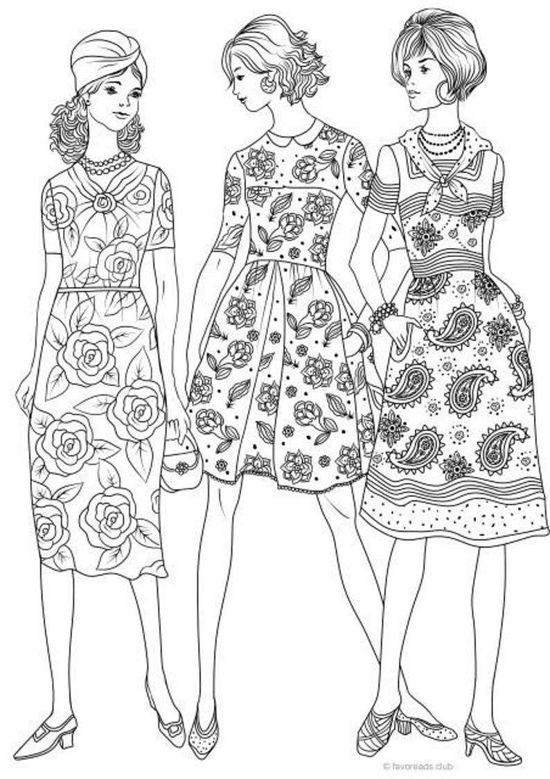 47+ Detailed Free Fashion Coloring Pages Cute