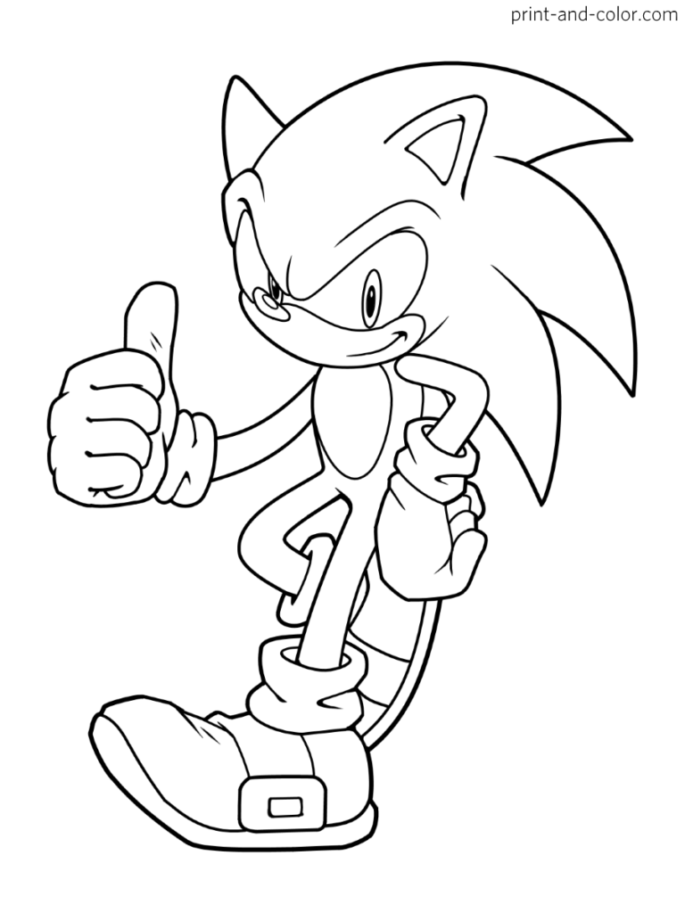 40+ Simple Sonic Coloring Pages Printable