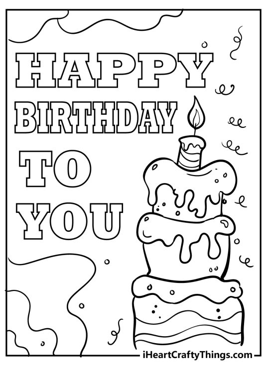 41+ Lovely Say Happy Birthday Coloring Pages Printable