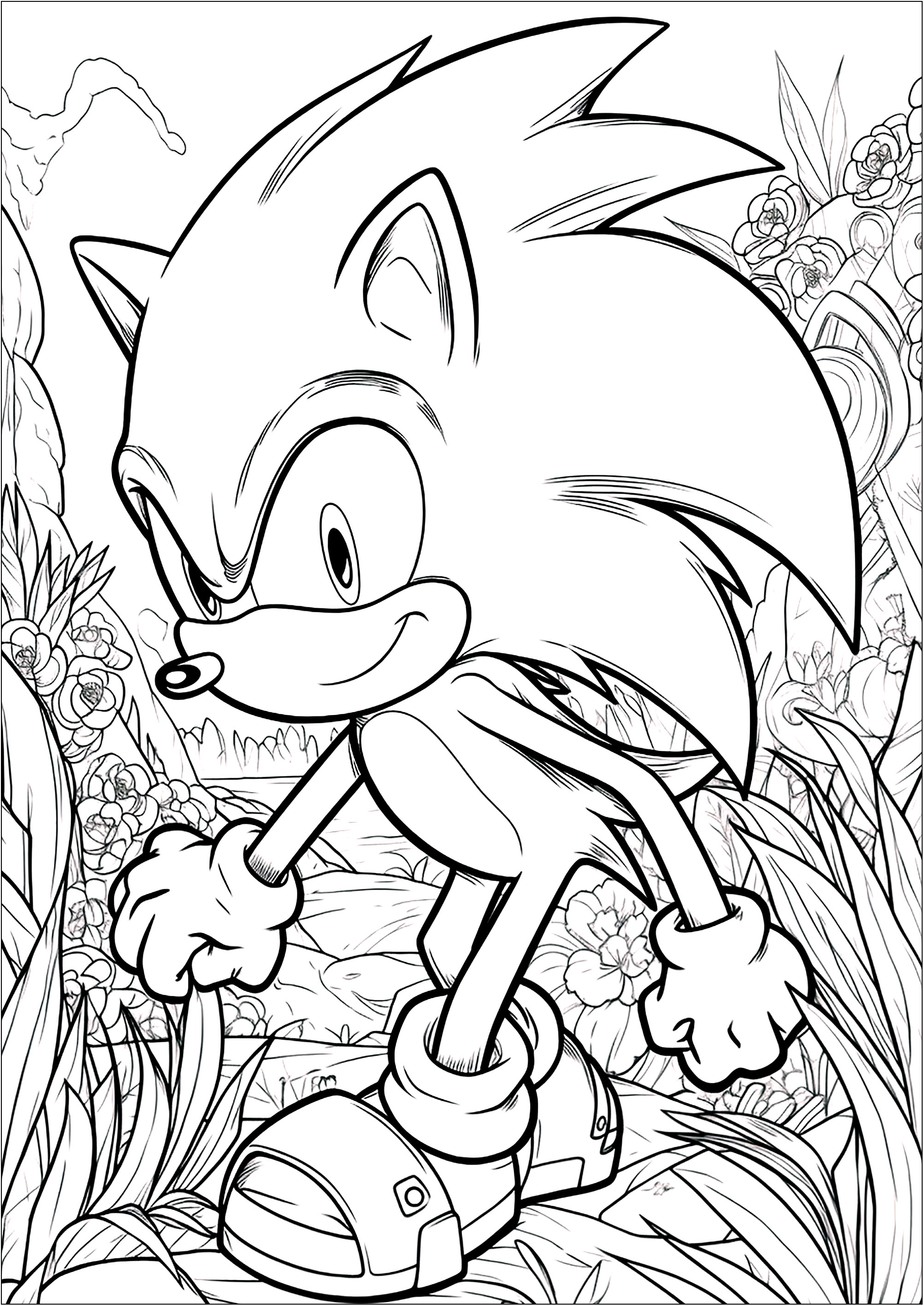 42+ Relaxing Sonic Coloring Pages Printable