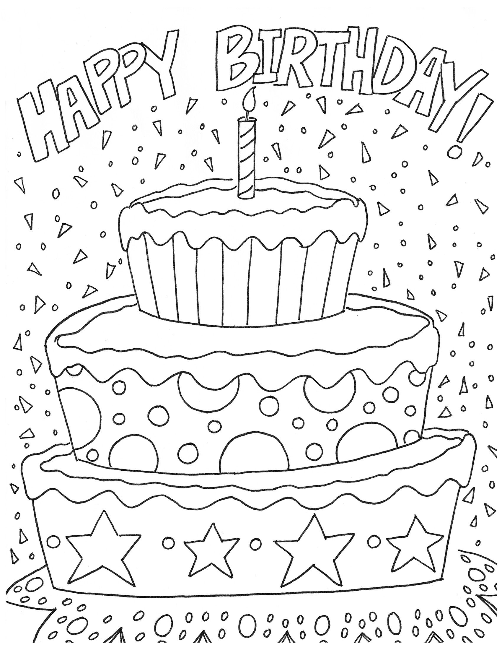 43+ Easy Say Happy Birthday Coloring Pages Printable