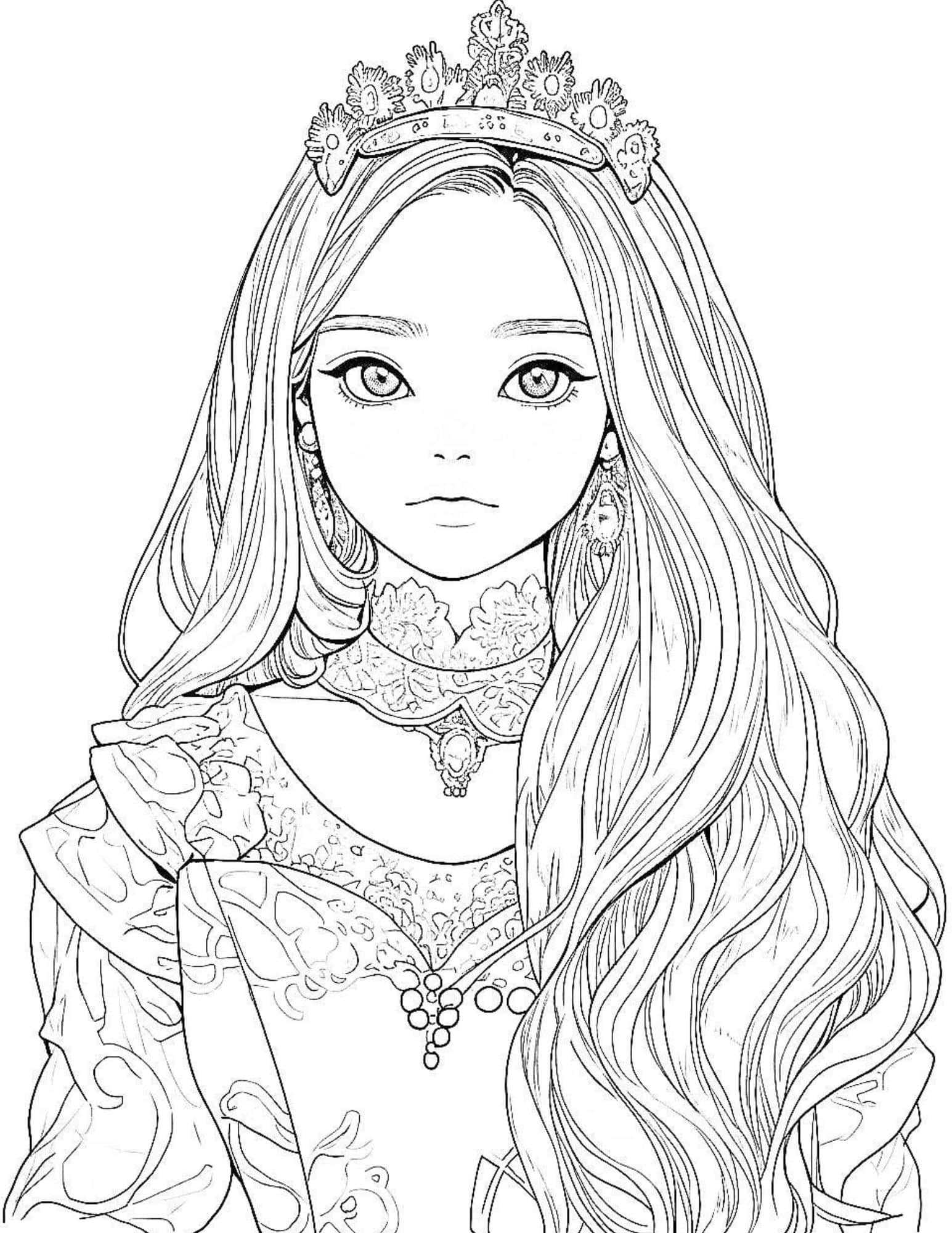 44+ Lovely Princess Face Coloring Pages Printable